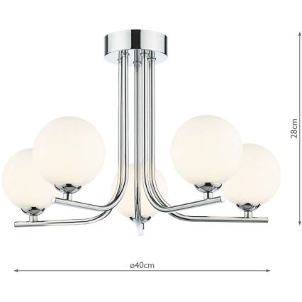 Där Lighting CRA5450-02 - Lustre sur tige CRADLE 5xG9/25W/230V chrome brillant