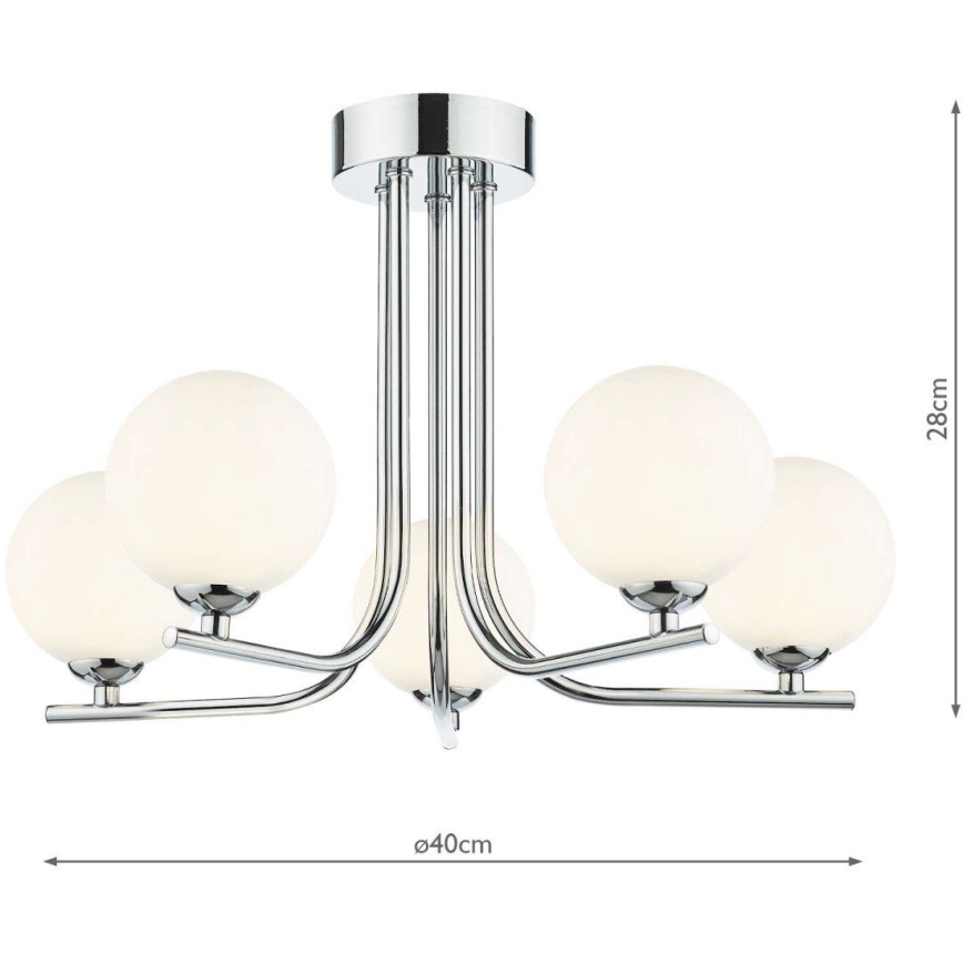 Där Lighting CRA5450-02 - Lustre sur tige CRADLE 5xG9/25W/230V chrome brillant