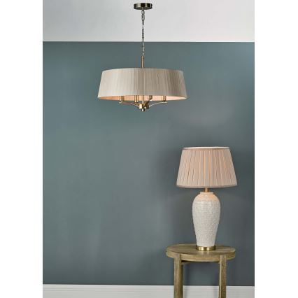 Där Lighting CRI0429 - Lustre à chaîne CRISTIN 4xE14/40W/230V laiton/taupe