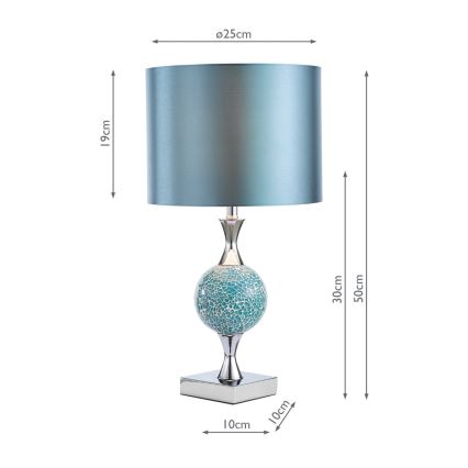 Där Lighting ELS4223 - Lampe de table ELSA 1xE27/40W/230V bleu/chrome brillant