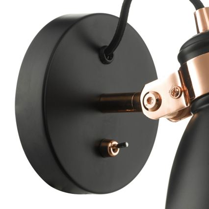 Där Lighting FRE0722 - Applique murale orientable FREDERICK 1xE14/40W/230V, noire