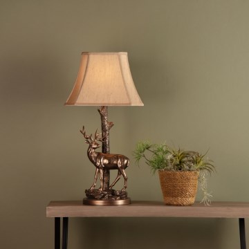 Där Lighting GUL5545-X - Lampe de table GULLIVER 1xE27/60W/230V beige/bronze