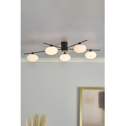 Där Lighting JAS5422 - Plafonnier JASPER monté en surface 5xG9/25W/230V noir