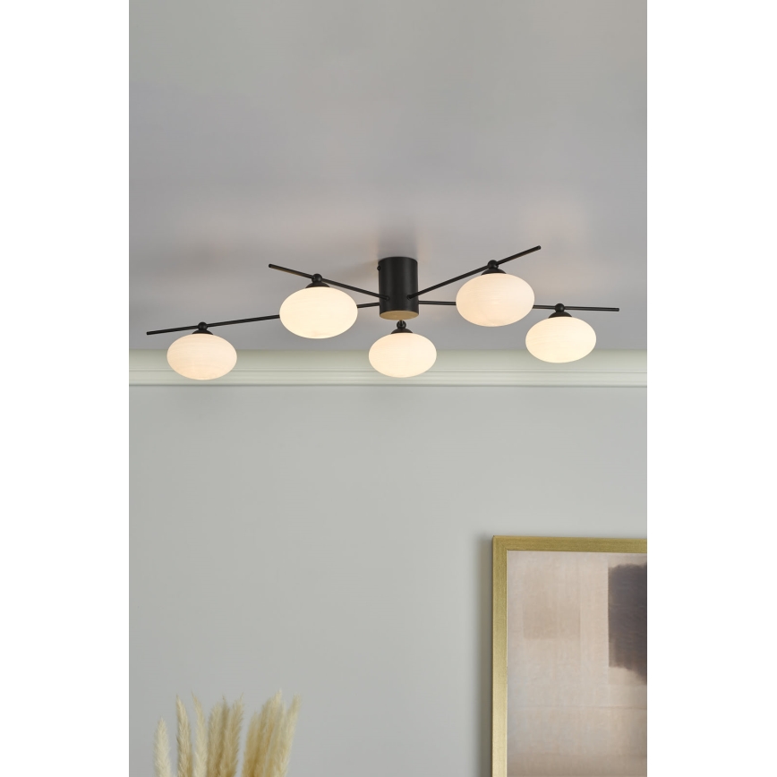 Där Lighting JAS5422 - Plafonnier JASPER monté en surface 5xG9/25W/230V noir