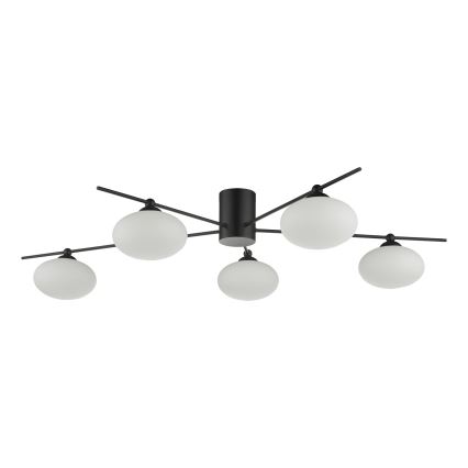 Där Lighting JAS5422 - Plafonnier JASPER monté en surface 5xG9/25W/230V noir
