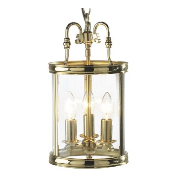 Där Lighting LAM0340 - Lustre LAMBETH suspendu sur chaîne, 3xE14/60W/230V, finition laiton