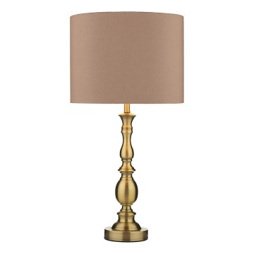 Där Lighting MAD4275 - Lampe de table MADRID 1xE27/60W/230V brun/laiton
