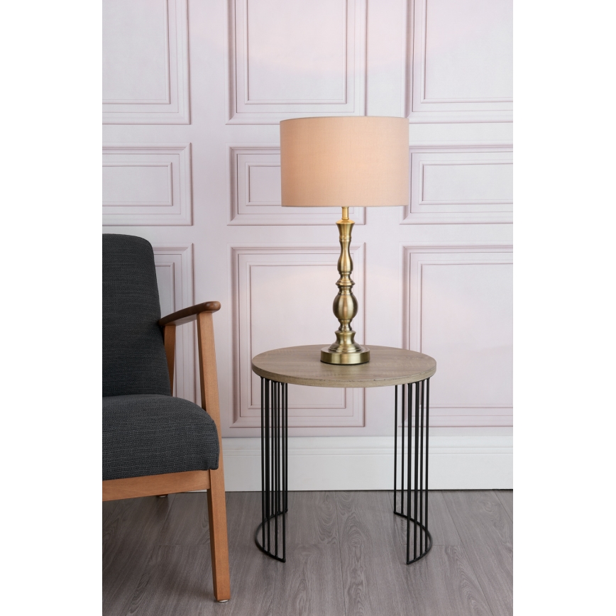 Där Lighting MAD4275 - Lampe de table MADRID 1xE27/60W/230V brun/laiton