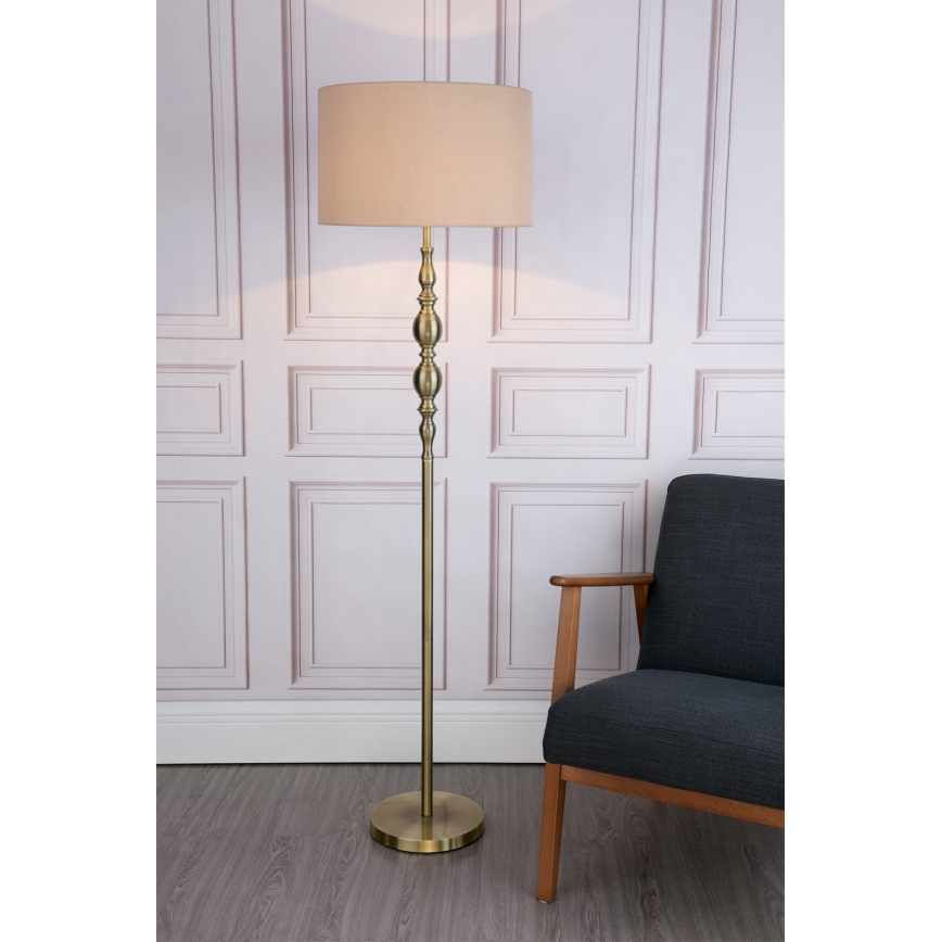 Där Lighting MAD4975 - Lampadaire MADRID 1xE27/60W/230V marron/laiton