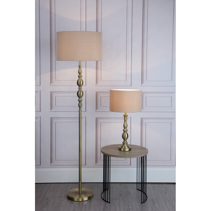 Där Lighting MAD4975 - Lampadaire MADRID 1xE27/60W/230V marron/laiton