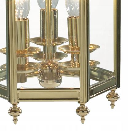 Där Lighting MOO0340 - Lustre suspendu par chaîne MOORGATE 3xE14/60W/230V laiton
