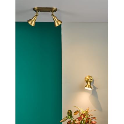 Där Lighting NAT0742 - Applique murale spot NATHANIEL 1xGU10/11W/230V laiton