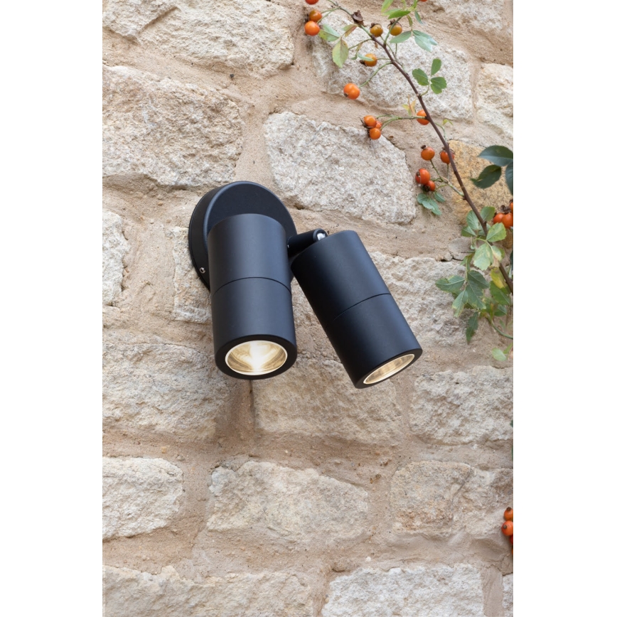 Där Lighting ORT0922 - Applique spot d'extérieur LED ORTEGA 2xGU10/5W/230V IP65 noir