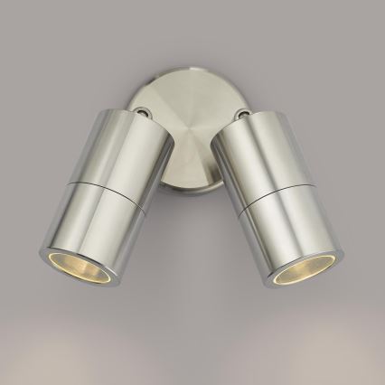Där Lighting ORT0968 - Spot mural LED d'extérieur ORTEGA 2xGU10/5W/230V IP65 chrome brillant
