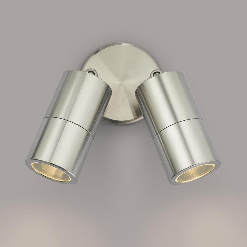 Där Lighting ORT0968 - Spot mural LED d'extérieur ORTEGA 2xGU10/5W/230V IP65 chrome brillant