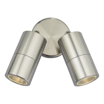 Där Lighting ORT0968 - Spot mural LED d'extérieur ORTEGA 2xGU10/5W/230V IP65 chrome brillant