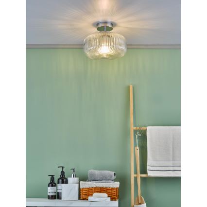 Där Lighting RIV5208 - Plafonnier pour salle de bains RIVA à montage en surface, 1xE27/60W/230V, IP44, chrome brillant