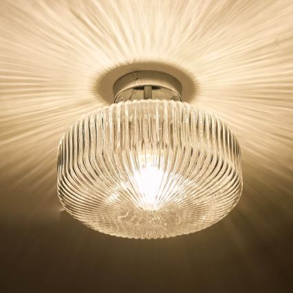 Där Lighting RIV5208 - Plafonnier pour salle de bains RIVA à montage en surface, 1xE27/60W/230V, IP44, chrome brillant