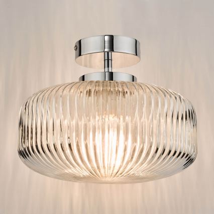 Där Lighting RIV5208 - Plafonnier pour salle de bains RIVA à montage en surface, 1xE27/60W/230V, IP44, chrome brillant
