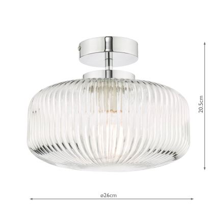 Där Lighting RIV5208 - Plafonnier pour salle de bains RIVA à montage en surface, 1xE27/60W/230V, IP44, chrome brillant