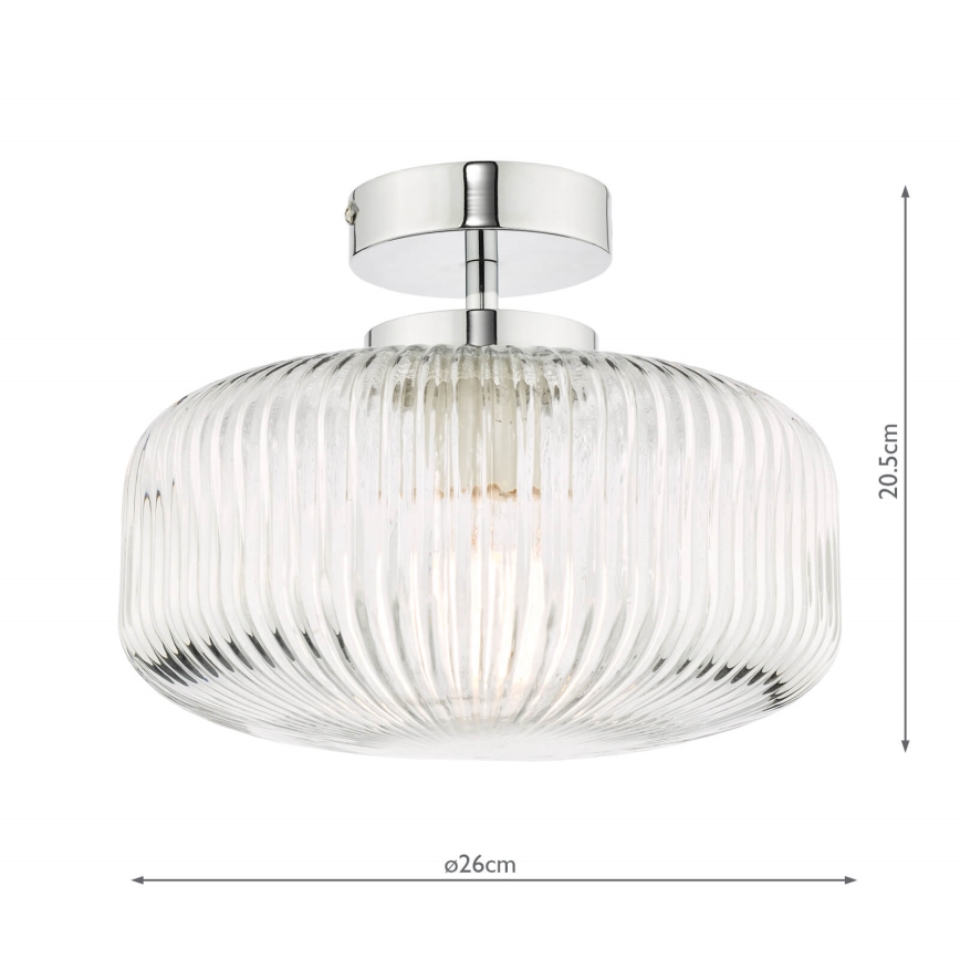 Där Lighting RIV5208 - Plafonnier pour salle de bains RIVA à montage en surface, 1xE27/60W/230V, IP44, chrome brillant
