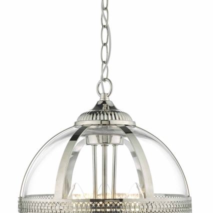 Där Lighting VAN0338 - Lustre VANESSA suspendu par chaîne 3xE14/40W/230V chrome brillant