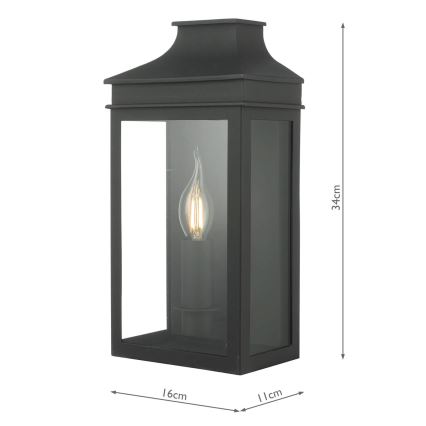 Där Lighting VAP5222 - Applique murale d'extérieur VAPOUR 1xE14/60W/230V IP44 noire