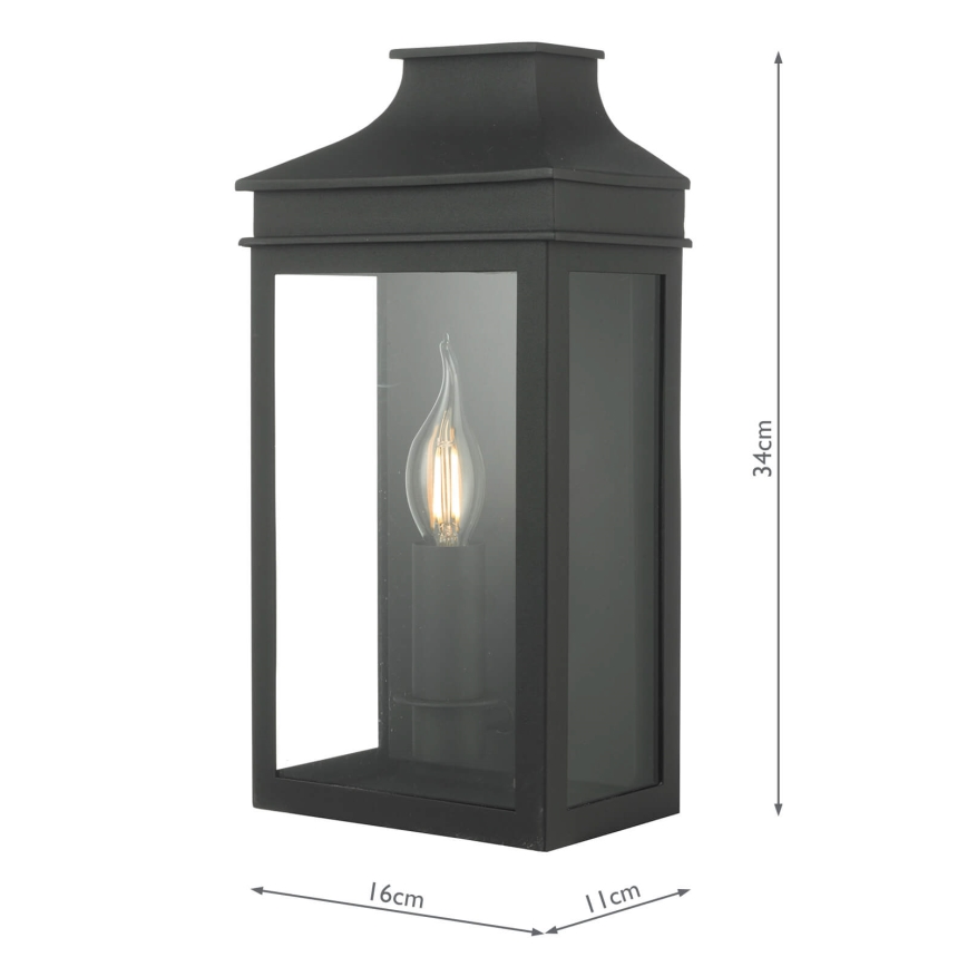 Där Lighting VAP5222 - Applique murale d'extérieur VAPOUR 1xE14/60W/230V IP44 noire