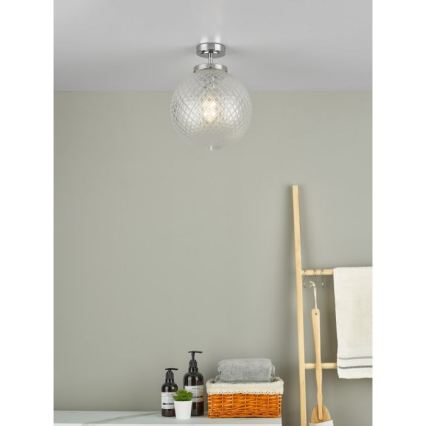 Där Lighting WAY0150 - Plafonnier de salle de bains WAYNE 1xE27/40W/230V IP44 Ø 25 cm chrome brillant