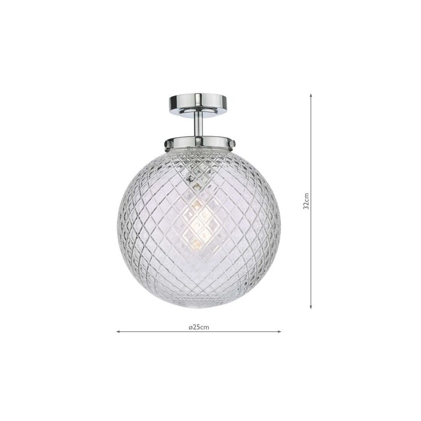 Där Lighting WAY0150 - Plafonnier de salle de bains WAYNE 1xE27/40W/230V IP44 Ø 25 cm chrome brillant