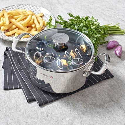 De Buyer 3427.24 - Marmite MILADY 24 cm avec couvercle en acier inoxydable