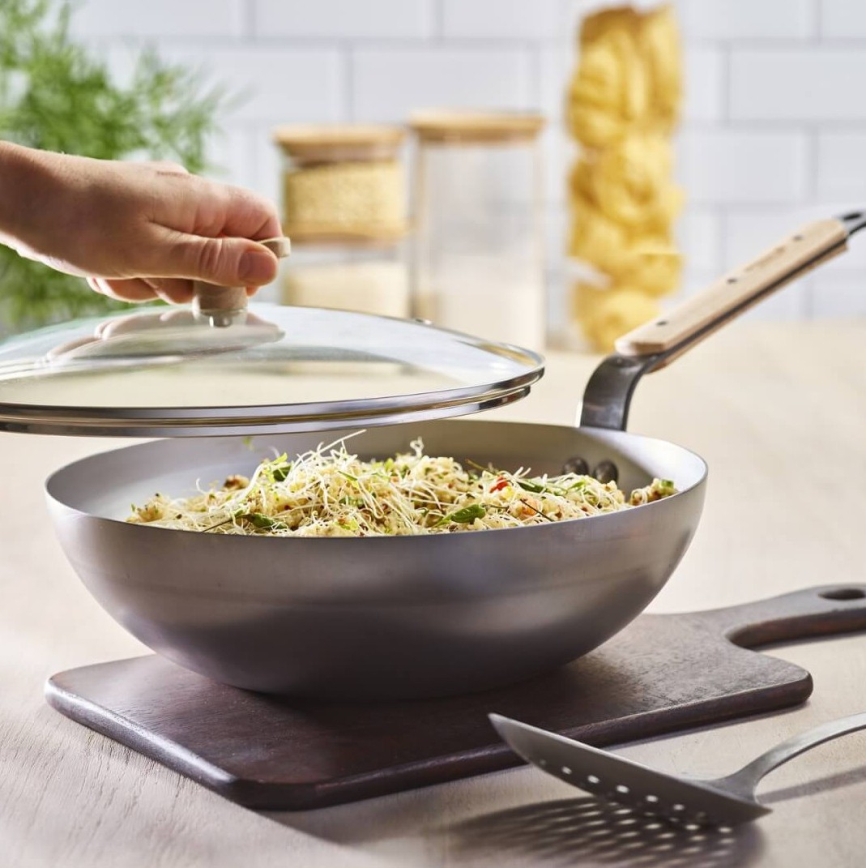 De Buyer 5717.28 - Poêle Wok MINERAL B BOIS 28 cm