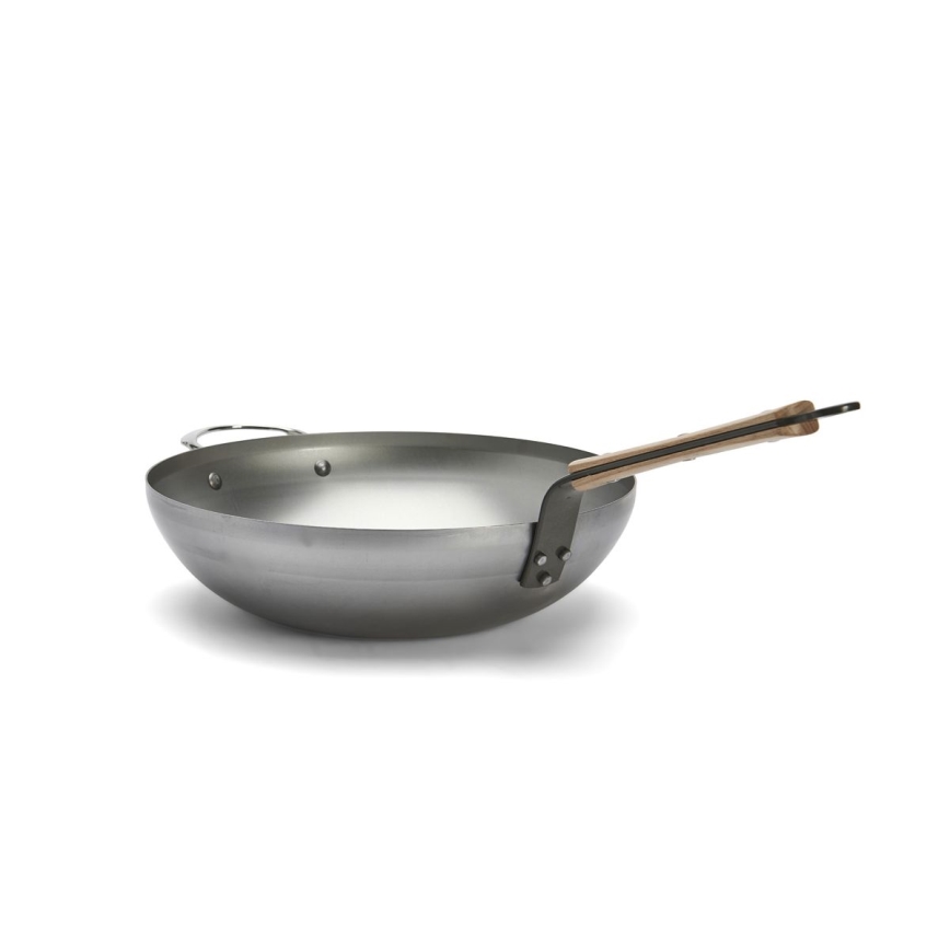 De Buyer 5717.32 - Poêle wok MINERAL B BOIS 32 cm