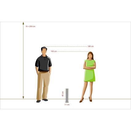 De Markt - Lampadaire extérieur avec détecteur STREET 1xE27/40W/230V IP44