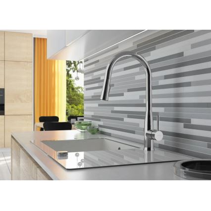 Deante BDH_072M - Robinet d'évier avec douchette extractible LUKRECJA chrome brillant