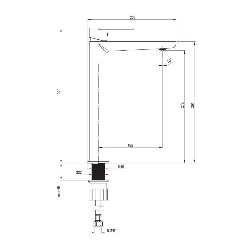 Deante BGA_N20K - Mitigeur lavabo ALPINIA noir