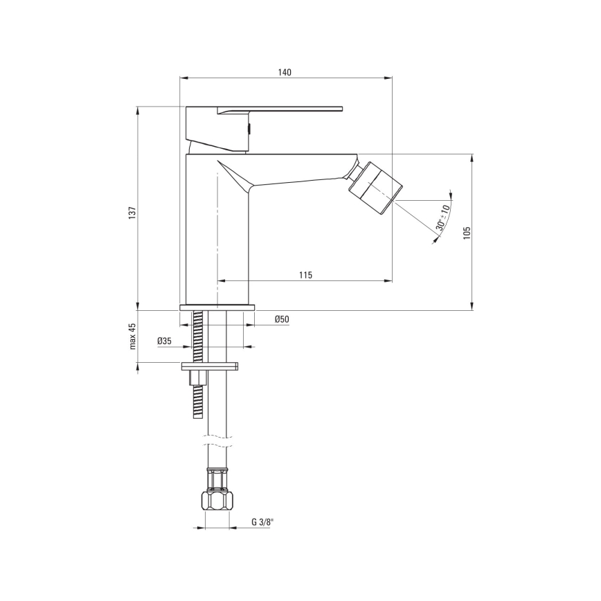 Deante BGA_N30M - Mitigeur pour bidet ALPINIA noir