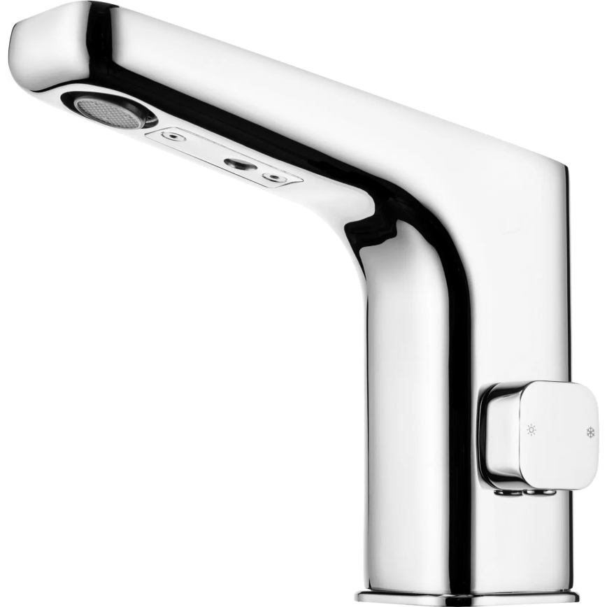 Deante BQH_029R - Robinet sans contact pour vasque avec régulation de température HIACYNT 4xAA chrome brillant
