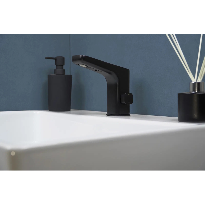 Deante BQH_N29R - Robinet sans contact pour vasque avec régulation de température HIACYNT 4xAA noir