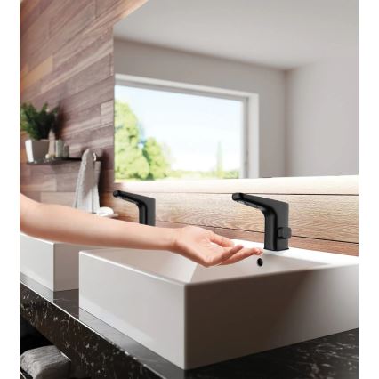 Deante BQH_N29V - Robinet de vasque sans contact avec régulation de température HIACYNT 230/6V noir