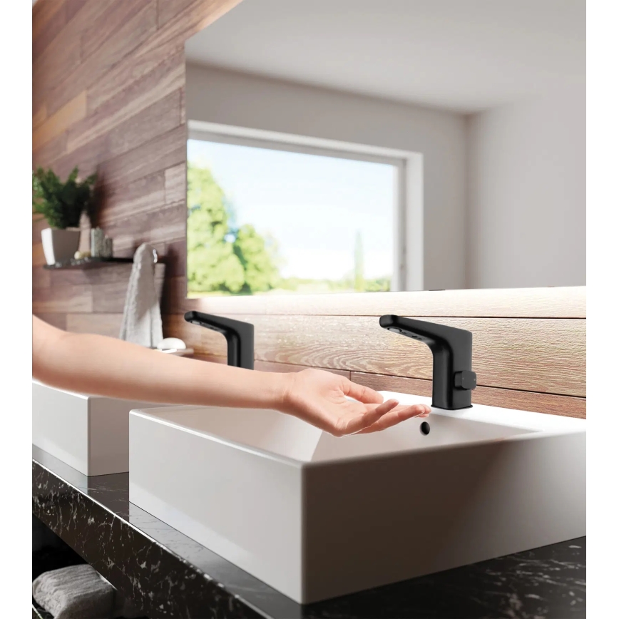 Deante BQH_N29V - Robinet de vasque sans contact avec régulation de température HIACYNT 230/6V noir