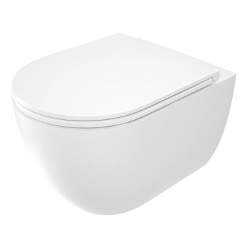 Deante CGRD6ZPW - WC suspendu ROUND avec abattant à fermeture douce SoftClose, en céramique/blanc
