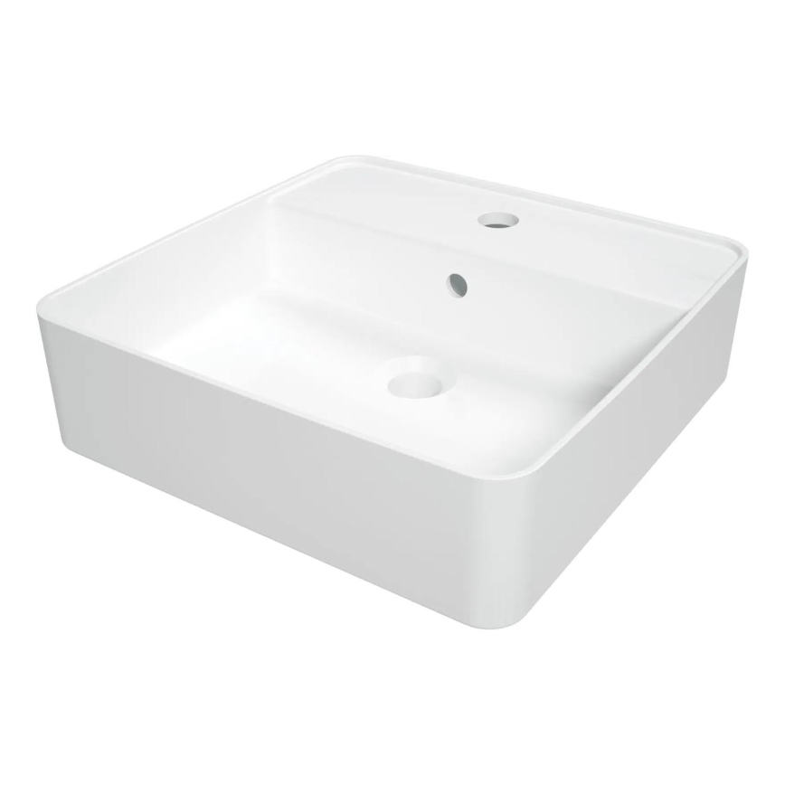 Deante CGS_6U4B - Vasque à poser avec un trou pour robinet SQUARE 42x42 cm céramique/blanc