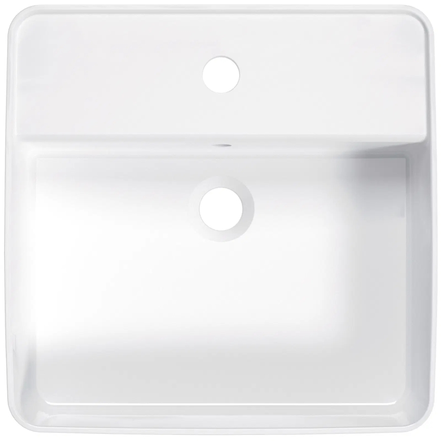 Deante CGS_6U4B - Vasque à poser avec un trou pour robinet SQUARE 42x42 cm céramique/blanc