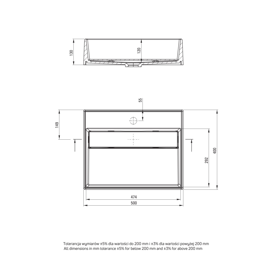 Deante CQR_NU5M - Lavabo à poser CORREO 40x50 cm granit/noir