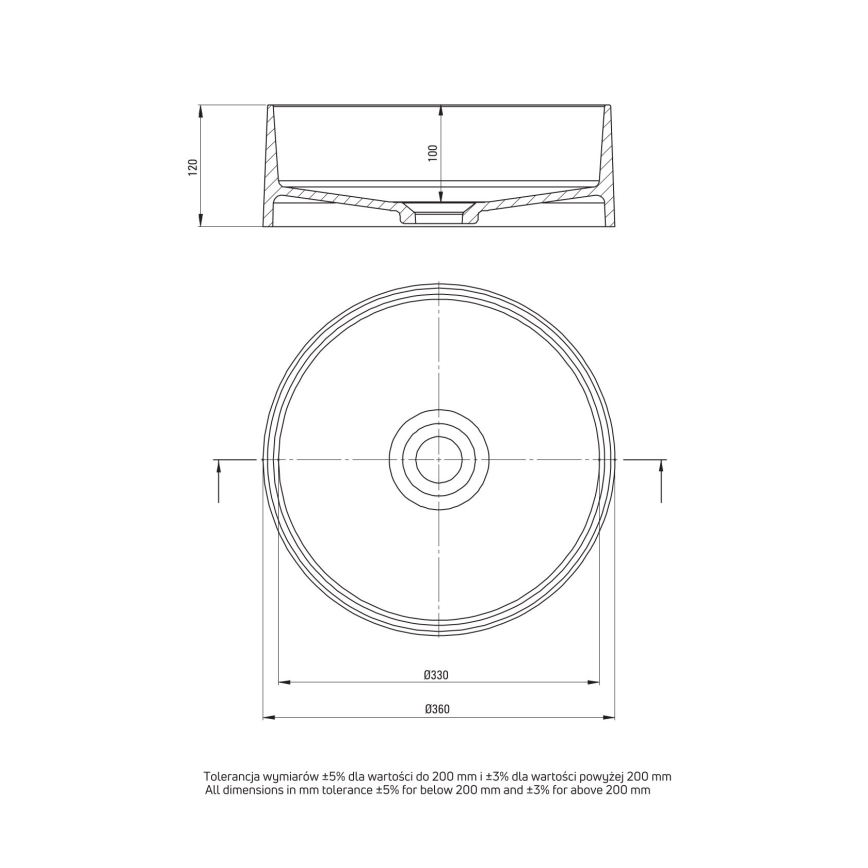 Deante CQS_5U4S - Lavabo à poser SILIA Ø 36 cm granit/beige