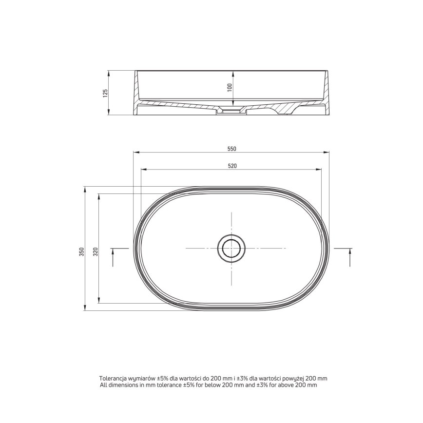 Deante CQS_5U6S - Lavabo à poser SILIA 35x55 cm granit/beige