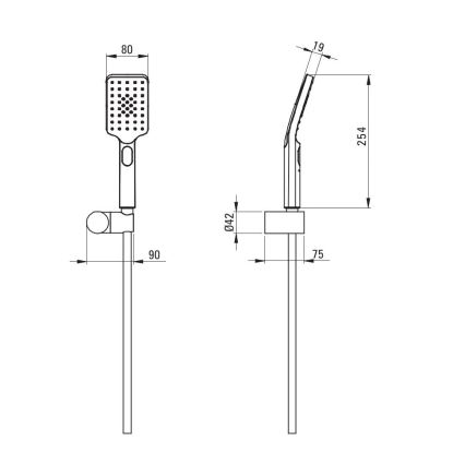 Deante NGA_041K - Ensemble de douche ALPINIA en chrome brillant