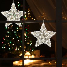 Décoration de fenêtre LED de Noël 35xLED/3xAA blanc chaud