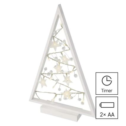 Décoration de Noël 15xLED/2xAA arbre